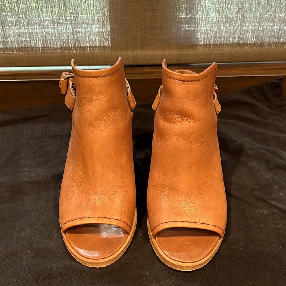 Frye open toe heeled bootie